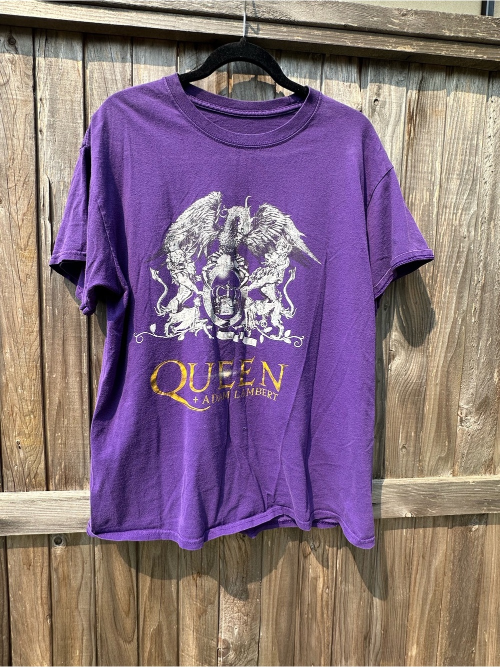 Queen + Adam Lambert Purple Graphic Crewneck T-Shirt